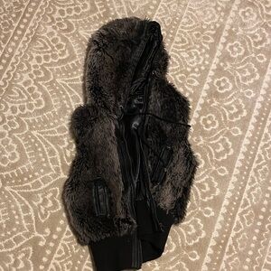 Charlotte Russe Faux Fur Vest in Black and Brown